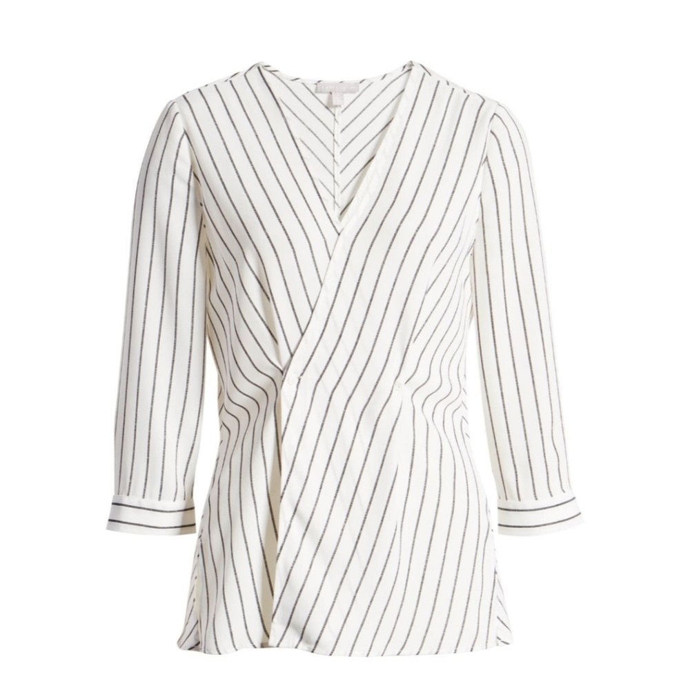 CHELSEA28 STRIPE ASSYMETRICAL BLOUSE